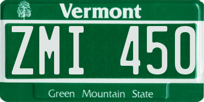 VT license plate ZMI450