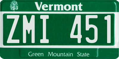 VT license plate ZMI451