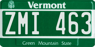 VT license plate ZMI463