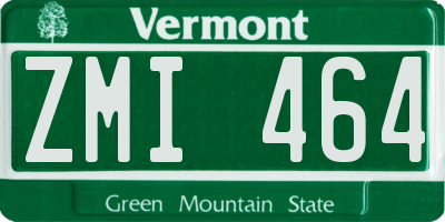VT license plate ZMI464