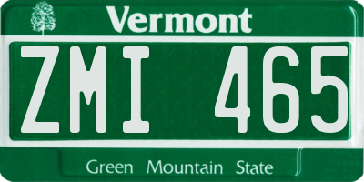 VT license plate ZMI465