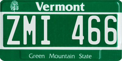 VT license plate ZMI466