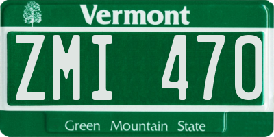 VT license plate ZMI470