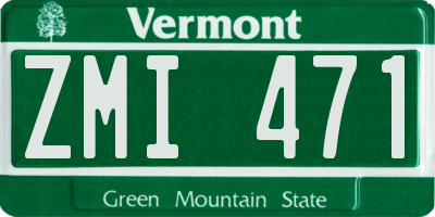 VT license plate ZMI471
