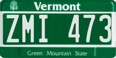 VT license plate ZMI473