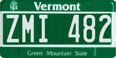 VT license plate ZMI482