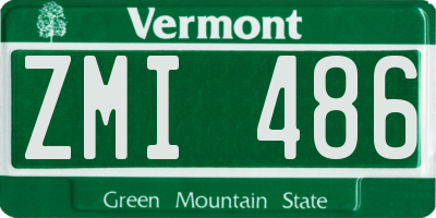 VT license plate ZMI486