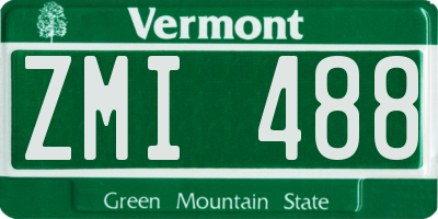 VT license plate ZMI488