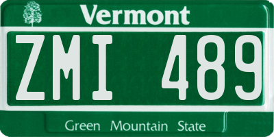 VT license plate ZMI489