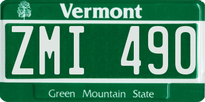 VT license plate ZMI490