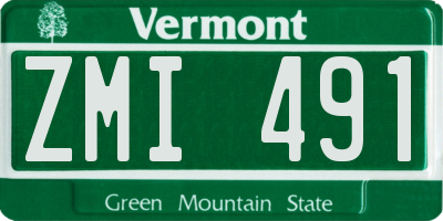 VT license plate ZMI491