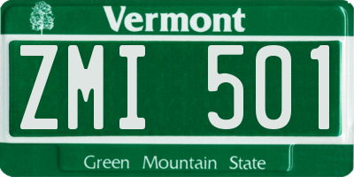 VT license plate ZMI501