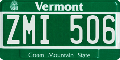 VT license plate ZMI506