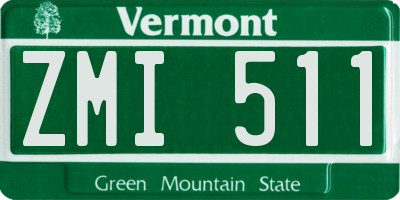 VT license plate ZMI511