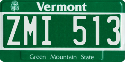 VT license plate ZMI513