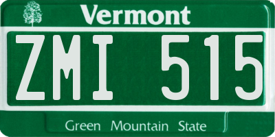 VT license plate ZMI515