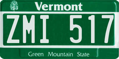 VT license plate ZMI517