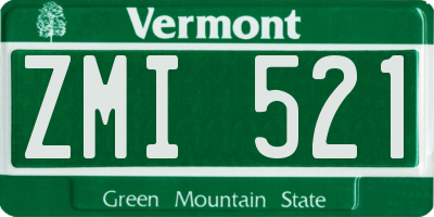 VT license plate ZMI521