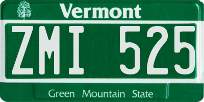 VT license plate ZMI525