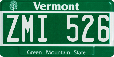 VT license plate ZMI526