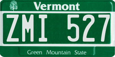 VT license plate ZMI527