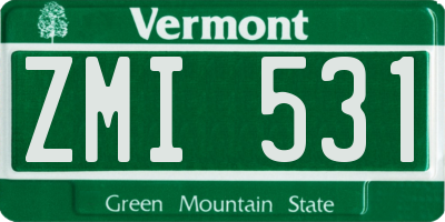 VT license plate ZMI531