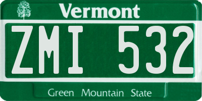 VT license plate ZMI532
