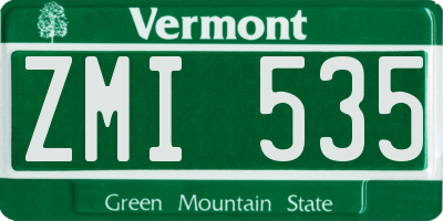 VT license plate ZMI535