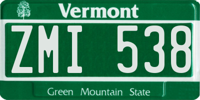 VT license plate ZMI538