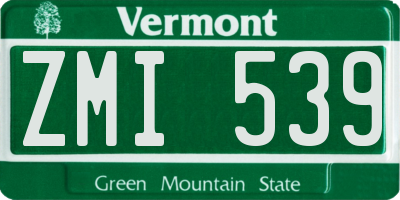 VT license plate ZMI539