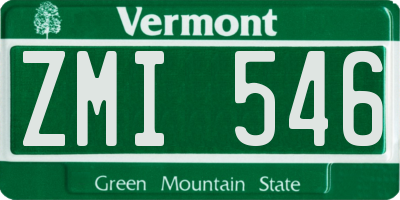 VT license plate ZMI546