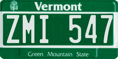 VT license plate ZMI547