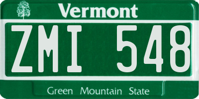 VT license plate ZMI548