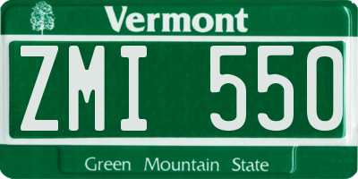 VT license plate ZMI550