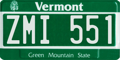 VT license plate ZMI551