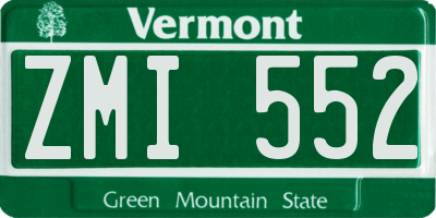 VT license plate ZMI552
