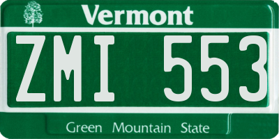 VT license plate ZMI553