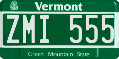 VT license plate ZMI555