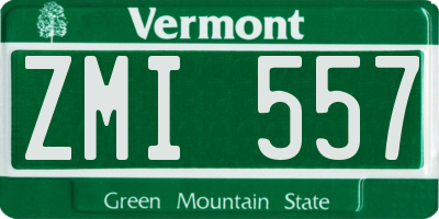 VT license plate ZMI557