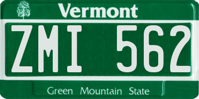 VT license plate ZMI562