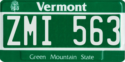 VT license plate ZMI563