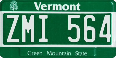 VT license plate ZMI564