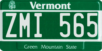 VT license plate ZMI565