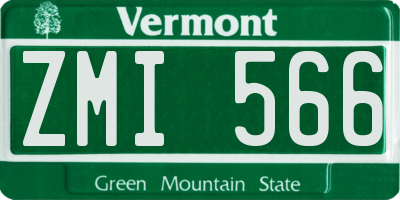 VT license plate ZMI566