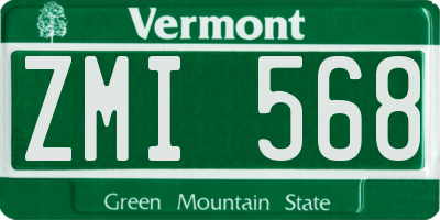 VT license plate ZMI568
