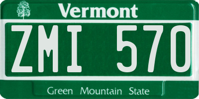 VT license plate ZMI570