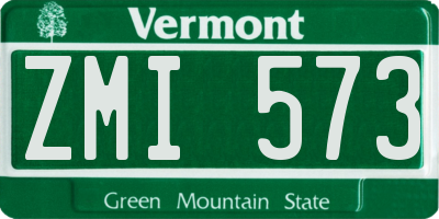 VT license plate ZMI573