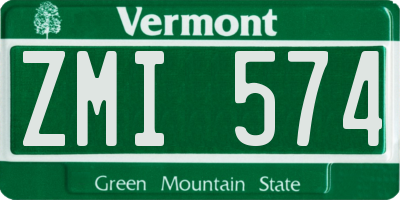 VT license plate ZMI574