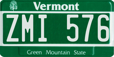 VT license plate ZMI576