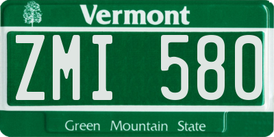 VT license plate ZMI580